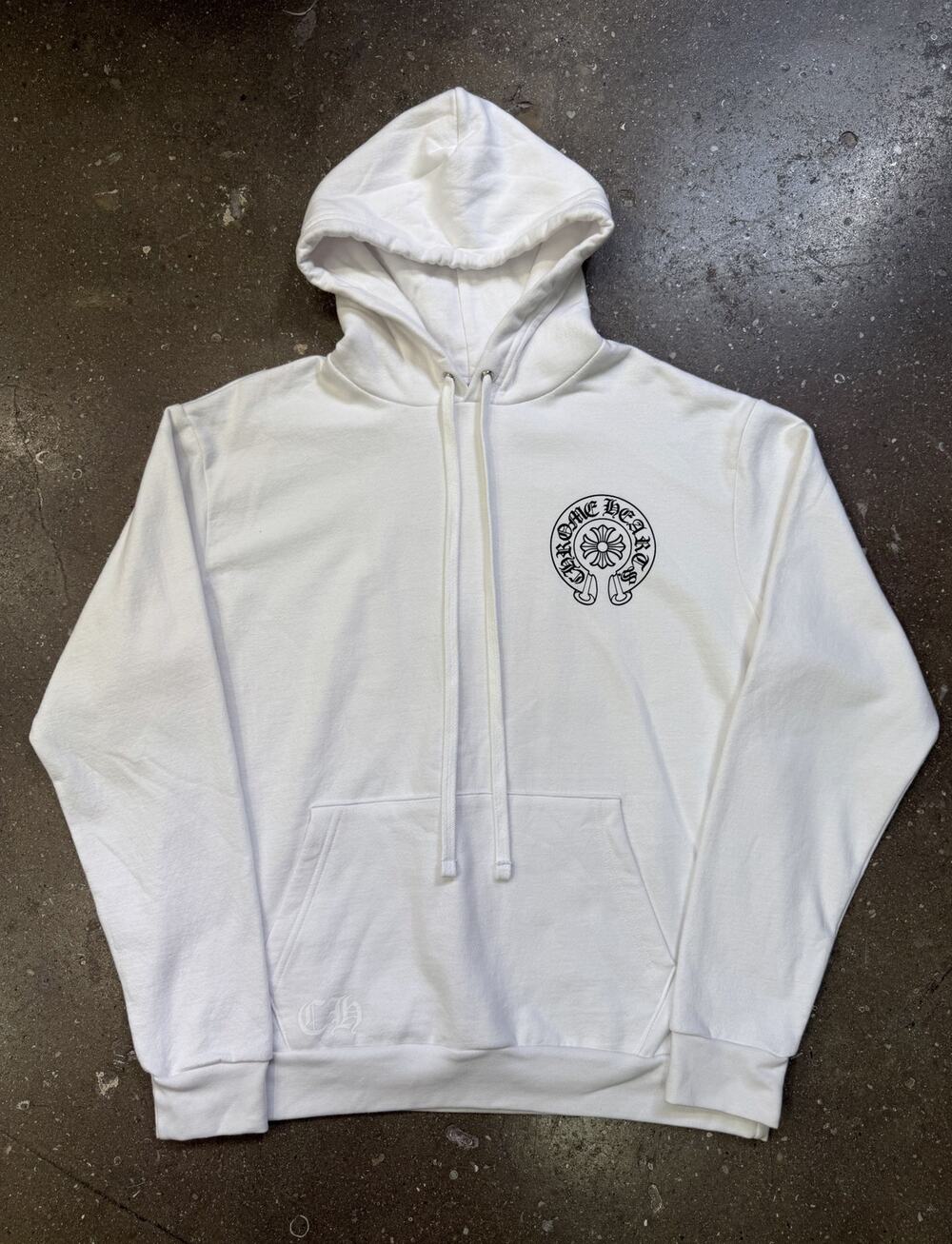 Chrome Hearts Miami Horseshoe Logo White Hoodie